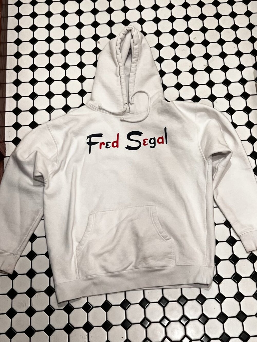 Fred Segal White Hoodie Sweatshirt Size Large